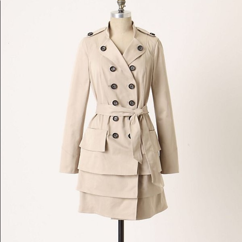 Anthropologie Two Paths trench coat by Idra